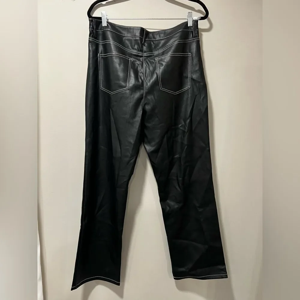 STAUD Eli High-Rise Faux Leather Pants